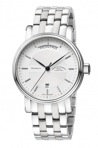 Muhle-Glashutte Teutonia II Tag/Datum Silver / Bracelet M1-33-65-MB